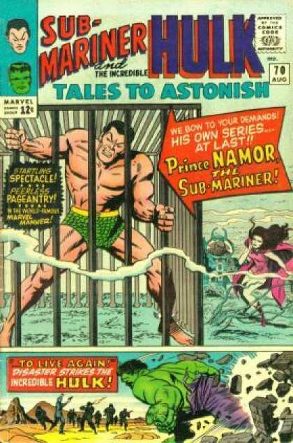 Tales to Astonish 70 - Sub-mariner - Hulk - Cage - Prince Namor - Purple Cape - Jack Kirby
