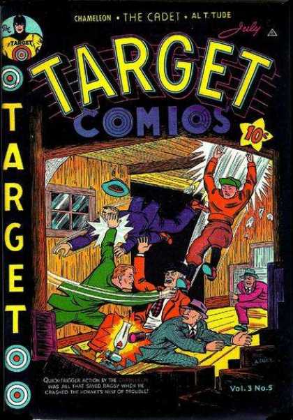 Target Comics 29 - The Cadet - Fight - Wooden Building - Chameleon - Gangsters