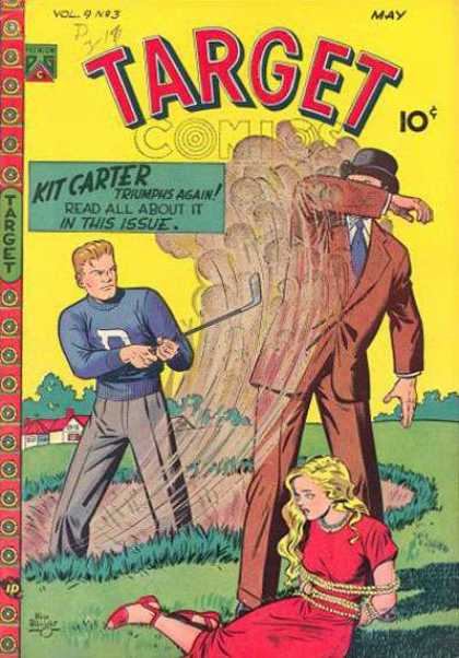 Target Comics 93 - Kit Carter - Read All About It In This Issue - Woman - Men - Rope
