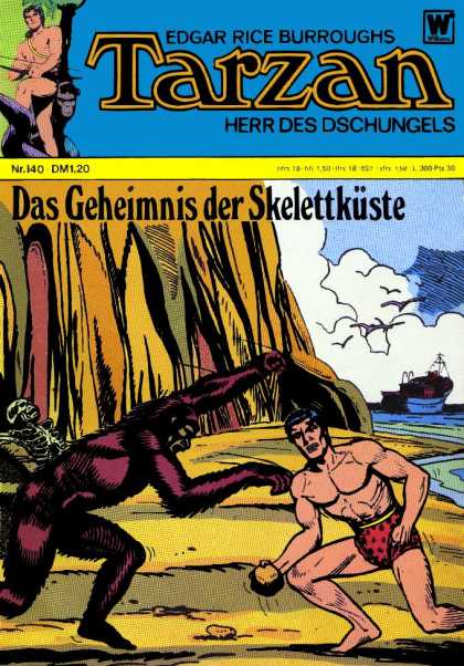 Tarzan (German) 4 - Edgar Rice Burroughs - Skeleton - Beach - Muscles - Ship