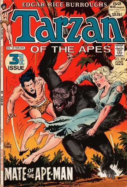 Tarzan of the Apes (1972) 3 - Edgar Rice Borroughs - Dc - Torn Dress - Monkey - Ape-man