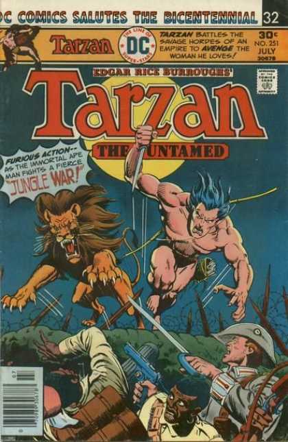 Lion - Untamed - Knife - Gun - Approved By The Comics Code Tarzan of the Apes (1972) 45 - Lion - Untamed - Knife - Gun - Approved By The Comics Code