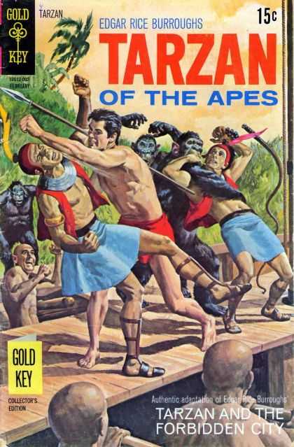 Tarzan of the Apes 57 - Gold Key - Edgar Rice Burroughs - Gorillas - Spears - Men
