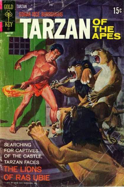 Tarzan of the Apes 68 - Lion - Cave - Fire - Torch - Man