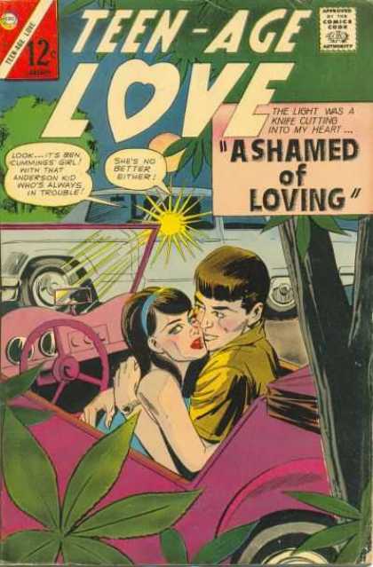 Teen-Age Love 51 - Car - Embracing - Flashlight - Ashamed - Tree