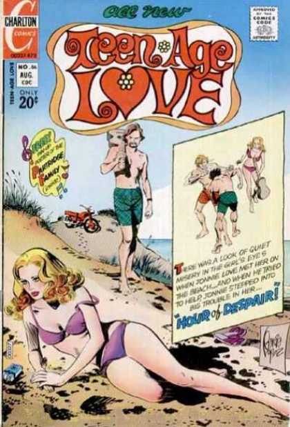 Teen-Age Love 86 - Guitar - Beach - Bicycle - Sand - Woman