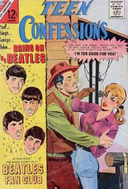 Teen Confessions 37 - Approved By The Comics Code Authority - Cap - Beatles - Fan Club - Lady
