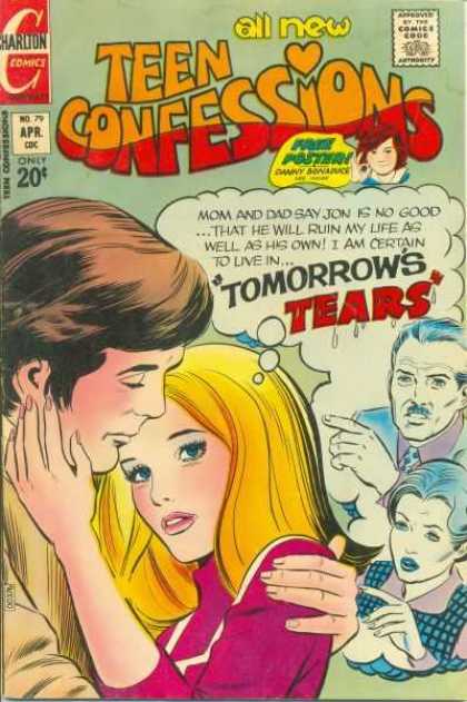 Teen Confessions 79 - Charlton Comics - Comics Code - Tomorrows Tears - Face Poster - Couple