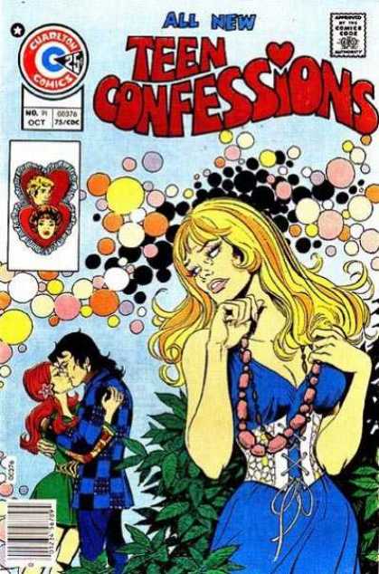 Teen Confessions 91 - Charton Comics - Romance - Teen - Silver Age - Kissing