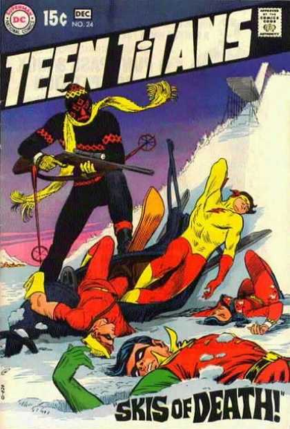 Teen Titans 24 - Dc - Superman - National Comics - Approved By The Comics Code Authority - Skis Of Death - Dan Jurgens, Nick Cardy