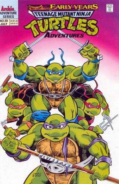 Teenage Mutant Ninja Turtles Adventures 2 58 - Swords - Ready For Fighting - Archie - Eagle Years - July