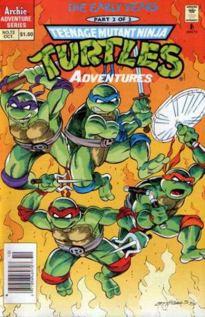 Teenage Mutant Ninja Turtles Adventures 2 72 - Early Years - Archie - Sword - Nunchuks - Half-shell