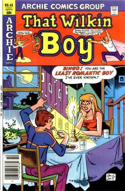 That Wilkin Boy 48 - Archie Comics - Betty And Wilkin - Candleflashlight Dinner - Betty On A Date - No Archie Around - Stan Goldberg