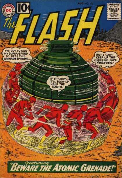 The Flash (1959) 122 - August - The Flash - Beware The Atomic Grenade - Bomb - Spinning
