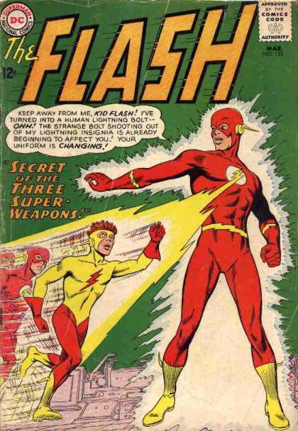 The Flash (1959) 135 - Secret Of The Three Superweapons - Kid Flash - Lightning - Yellow Uniform - Red Uniform