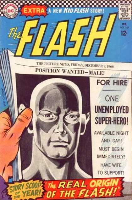 The Flash (1959) 167 - For Hire - Unemployed Superhero - Comics - Dc - Kid Flash