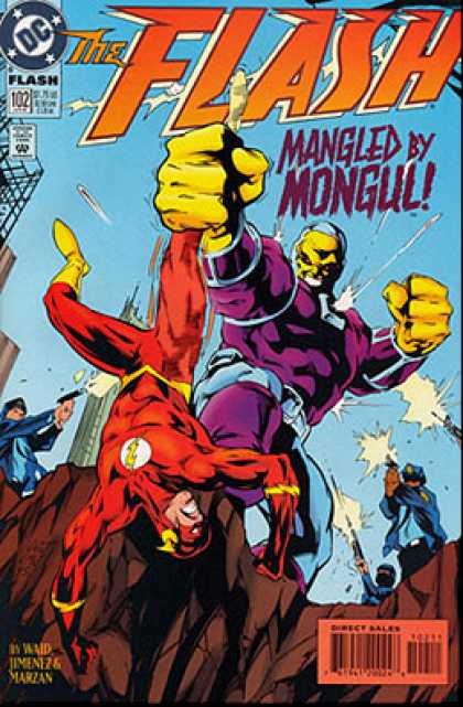 The Flash 102 - Mangled By Mongul - Superhero - Cop - Gun - Skyscraper