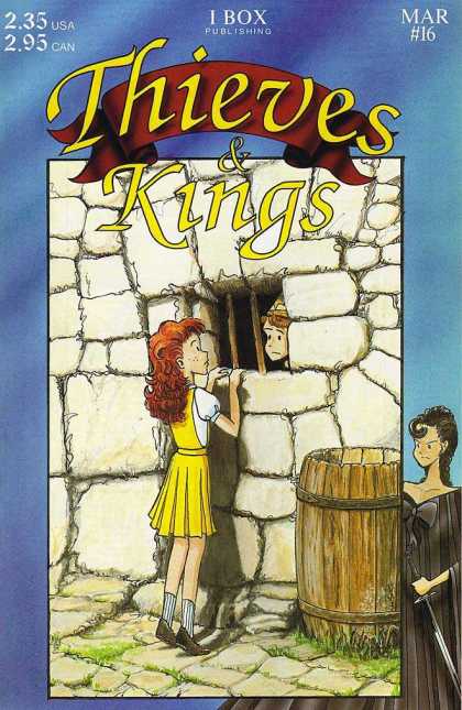 Thieves & Kings 16 - Stone Wall - Window With Bars - Girl Visiting Boy - Wooden Keg - Lady With Sword