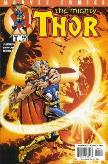Thor (1998) 40 - Marvel Comics - The Mighty Thur - Jurgens - Direct Edition - Fire - Tom Raney
