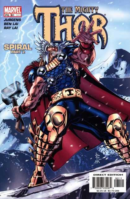 Thor (1998) 61 - Lightning - Muscles - Mountain - Snow - T Belt