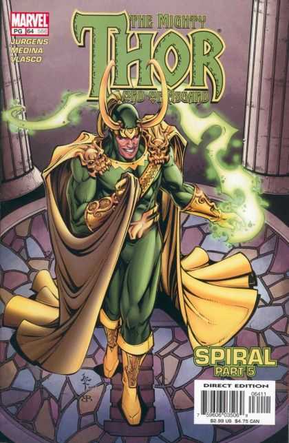 Thor (1998) 64 - Green Suit - Gold Robe - Green Lightning - Skull Shoulder - Spiral