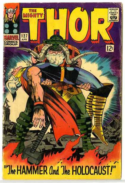 Thor 127 - Hammer - Marvel Comics Group - Approved By The Comics Code - The Mighty - The Hammer And The Holocaust - Jack Kirby