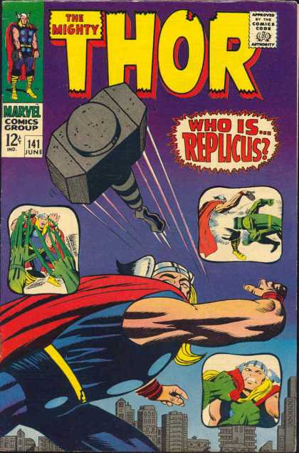 Thor 141 - Thor - Hammer - Superheroe - Fighting - Costume - Jack Kirby