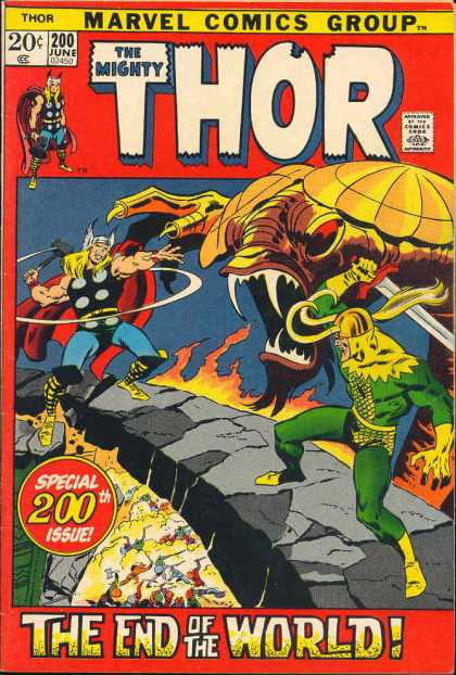 Thor 200 - Marvel Comics Group - The Mighty - Special 200th Issue - The End Of The World - 200 June
