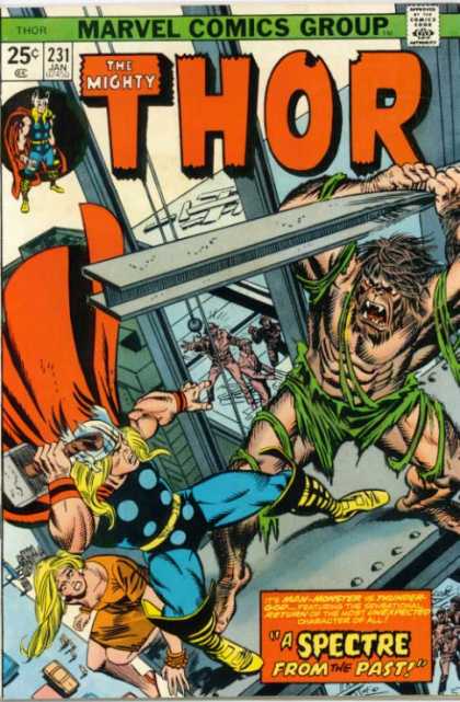 Thor 231 - Marvel Comics - Broen Dress - Yellow Hair - Metal Beam - Ornage Cape
