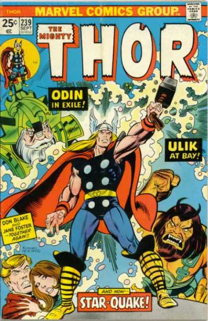 Thor 239 - Marvel Comics Group - Approved By The Comics Code Authority - The Mionty - Odin In Exile - 239 Sept