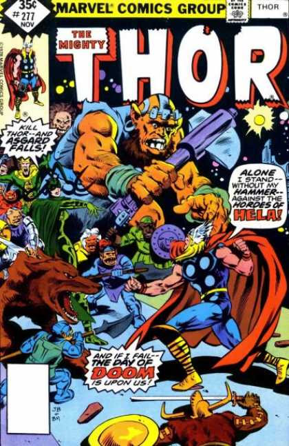 Thor 277 - Marvel Comics Group - Approved By The Comics Code Authority - The Mighty - Kill Thorand Asgard Falls - The Day Of Doom Is Upon Us