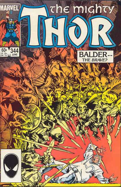 Thor 344 - Thor - Cartoon - Man - Weapon - Poster - Walter Simonson