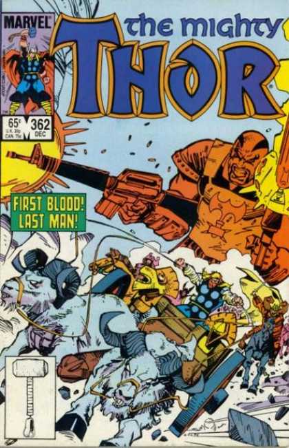 Thor 362 - Goats - Machine Guns - Hammer - Race - First Blood Last Man - Walter Simonson