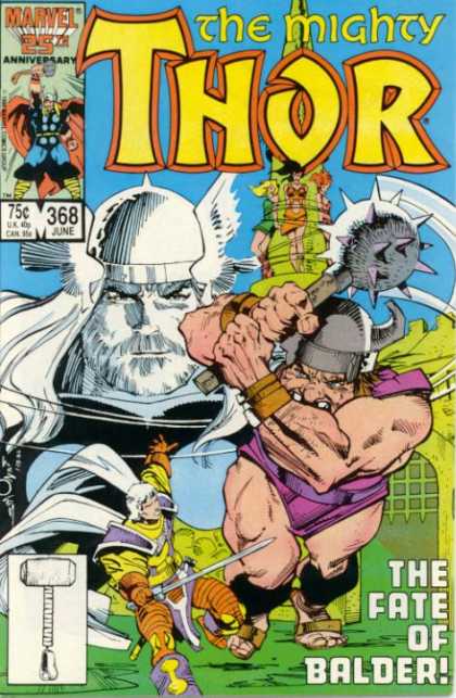 Thor 368 - The Mighty - Marvel 25th Anniversary - The Fate Of Blader - Sword - Hammer - Walter Simonson