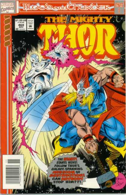 Thor 468 - Silver Surfer - The Mighty - Blood And Chunoer - Marvel Comics - 125 Us