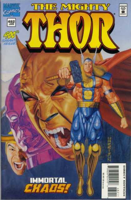 Thor 482 - Thors Hammer - Marvel Comics - 400th Issue - Immortal Chaos - Screaming