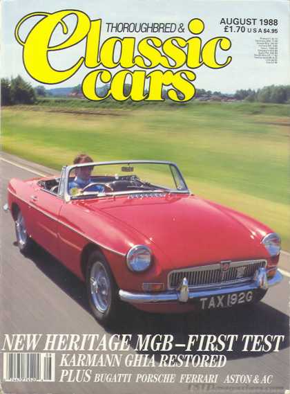 Thoroughbred & Classic Cars - August 1988
