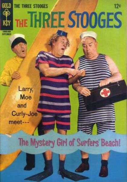 Three Stooges 30 - Swimsuit - Surf Board - Beach - Girl - Medical Kit