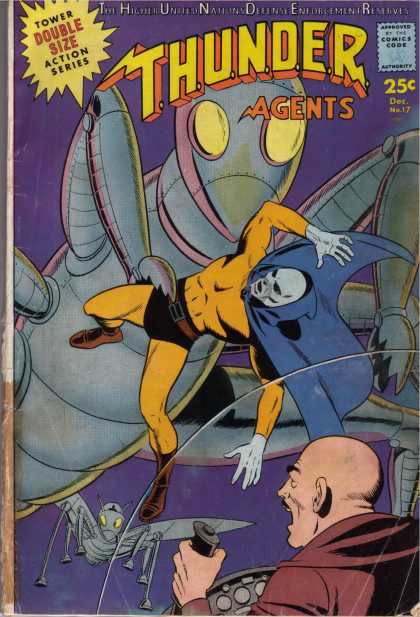 Thunder Agents 17 - Tower Double Size Action Series - Thunder Agents - Large Insect - Small Insect - Man At Controls