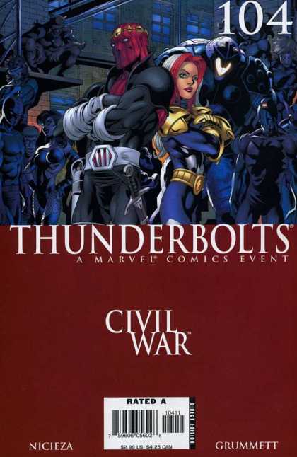 Thunderbolts 104 - Civil War - A Marvel Comics Event - Rated - Nicieza - Grummett - Tom Grummett