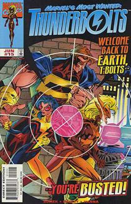 Thunderbolts 15 - T-bolts - Welcome Back To Earth - Target - Brick Wall - Youre Busted - Mark Bagley