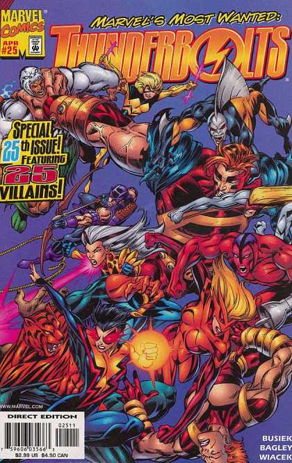 Thunderbolts 25 - Villains - Marvels Most Wanted - Bagles - Special 25th Issue - Bow And Arrow - Mark Bagley