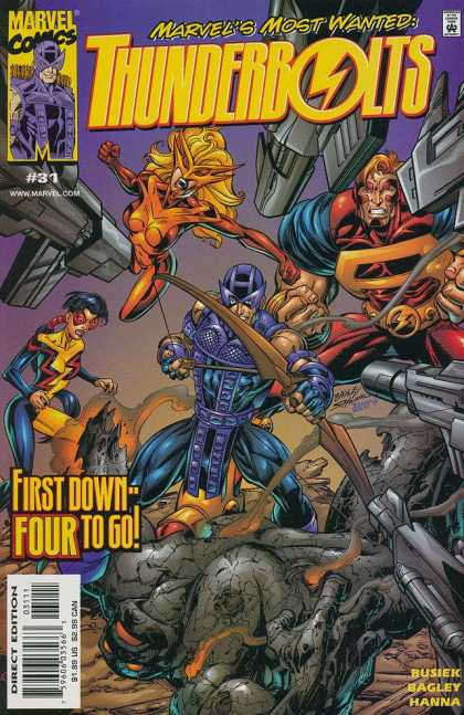 Thunderbolts 31 - Marvel - Superheroes - Busiek - Hawkeye - Guns - Mark Bagley