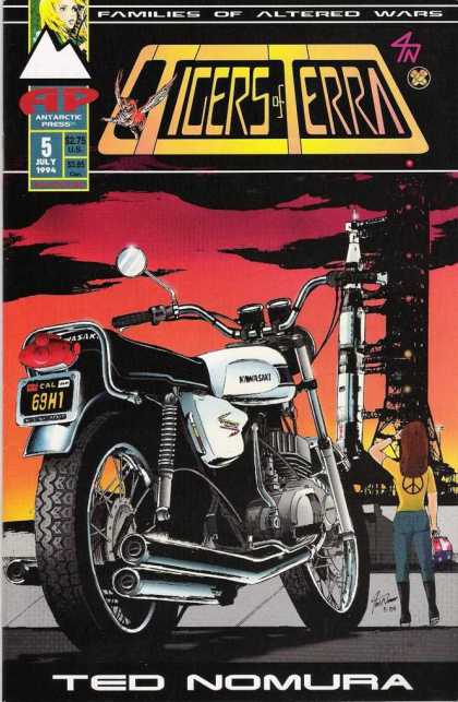 Tigers of Terra 5 - 69h1 - Motorcycle - Yellow Shirt - Peace Sign - Ted Nomura