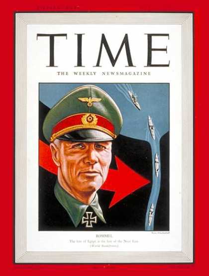 Time - Field Marshal Rommel - July 13, 1942 - Germany - Military - World War II - Nazis