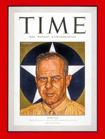 Time - James H. Doolittle - Nov. 23, 1942 - Air Force - World War II - Military