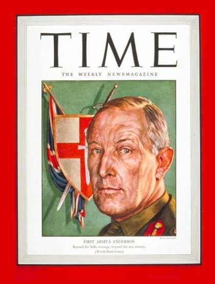 Time - Kenneth A. N. Anderson - May 3, 1943 - World War II - Great Britain - Army