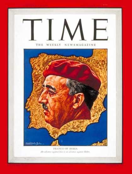 Time - Generalissimo Franco - Oct. 18, 1943 - Francisco Franco - Spain - Military - Wor