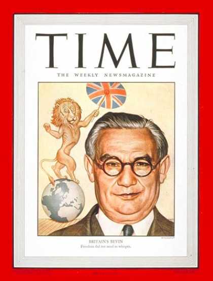 Time - Ernest Bevin - Feb. 18, 1946 - Great Britain - Labor Unions
