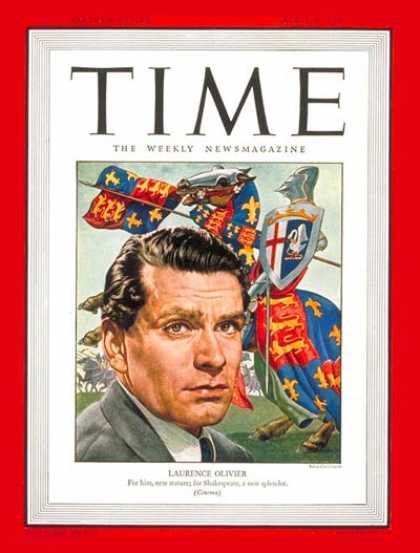 Time - Laurence Olivier - Apr. 8, 1946 - Actors - Theater - Movies